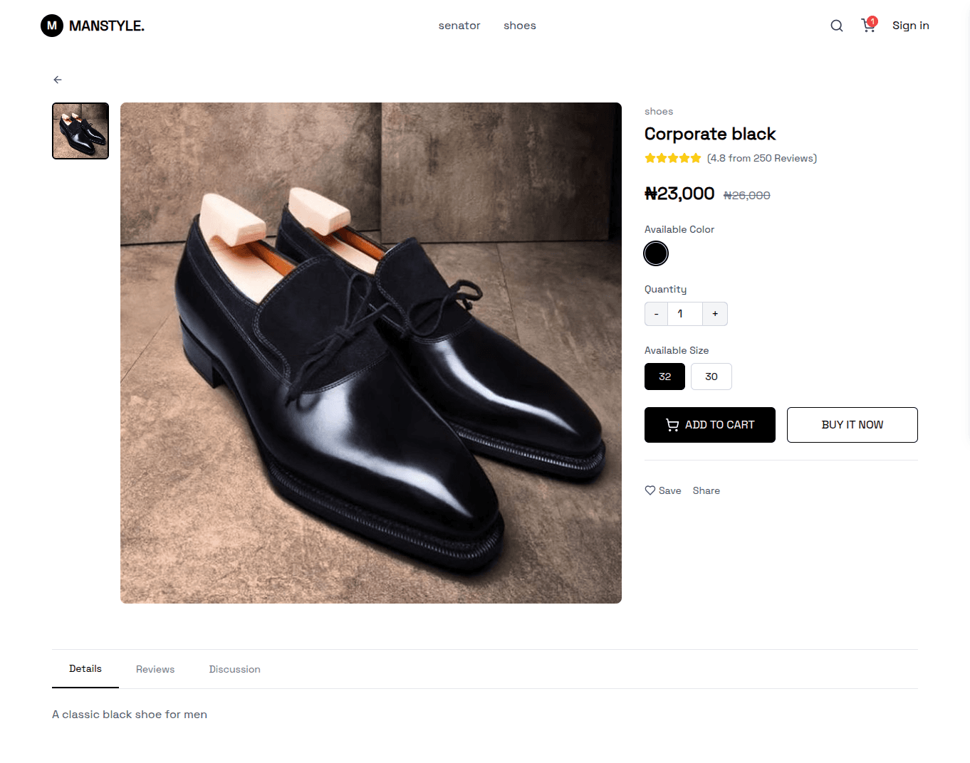 Product details page